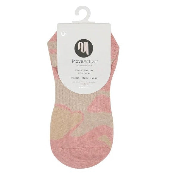 Classic Low Rise Grip Socks - Pink Camo