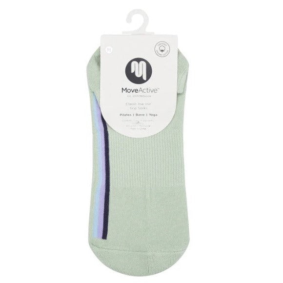 Classic Low Rise Grip Socks - Stellar Stripes Mint