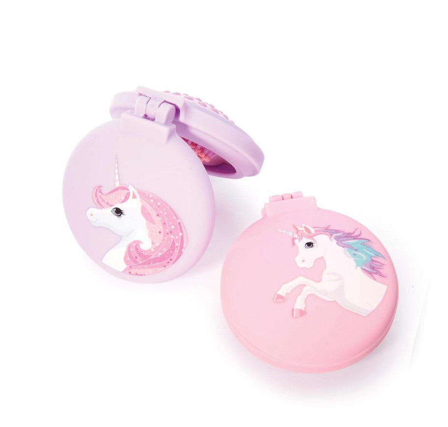 Unicorn Compact Hairbrush & Mirror