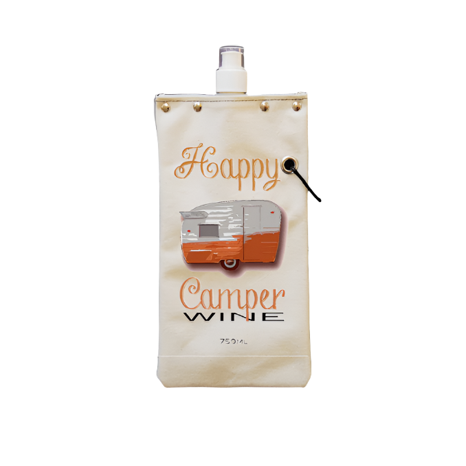 750ml Canvas Flask - Happy Camper Wine