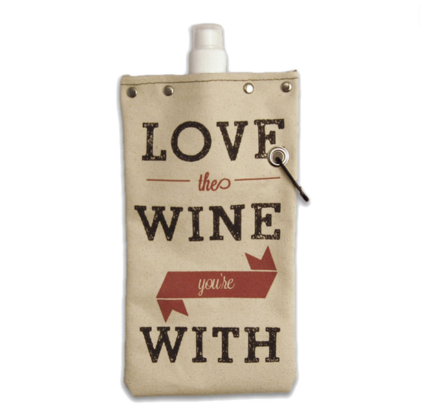 750ml Canvas Flask - Love The Wine You're With