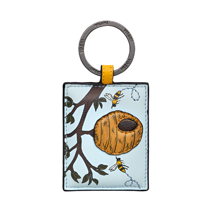 Leather Keyring - Bee Hive