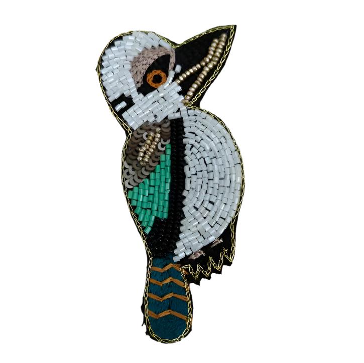 Hand Embroidered Brooch - Kookaburra