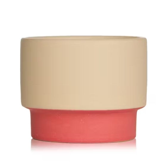 Colour Block Candle 6oz - Red/Tan (Amber & Smoke)