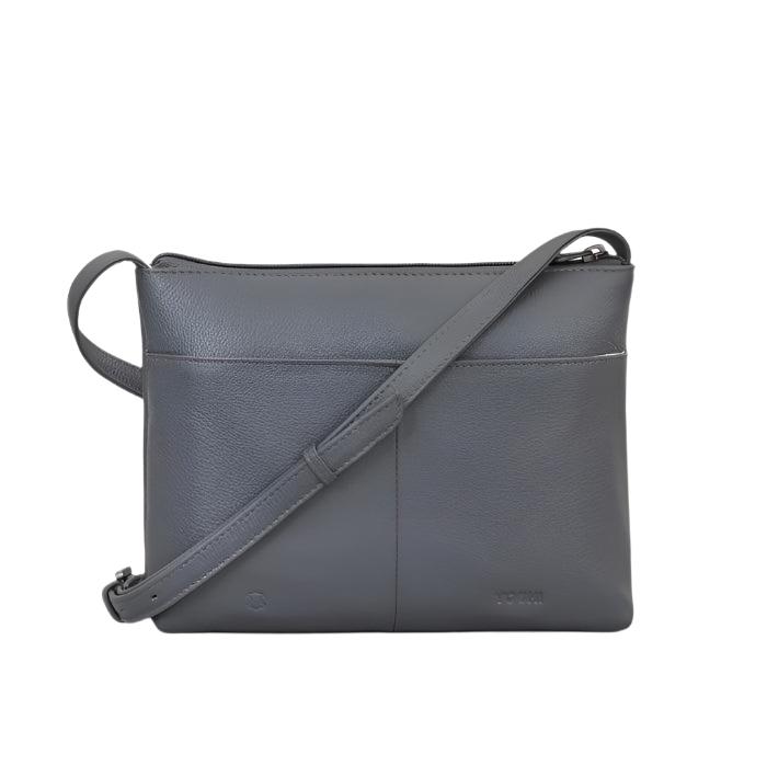 Leather Cross Body Bag - Bronte Grey