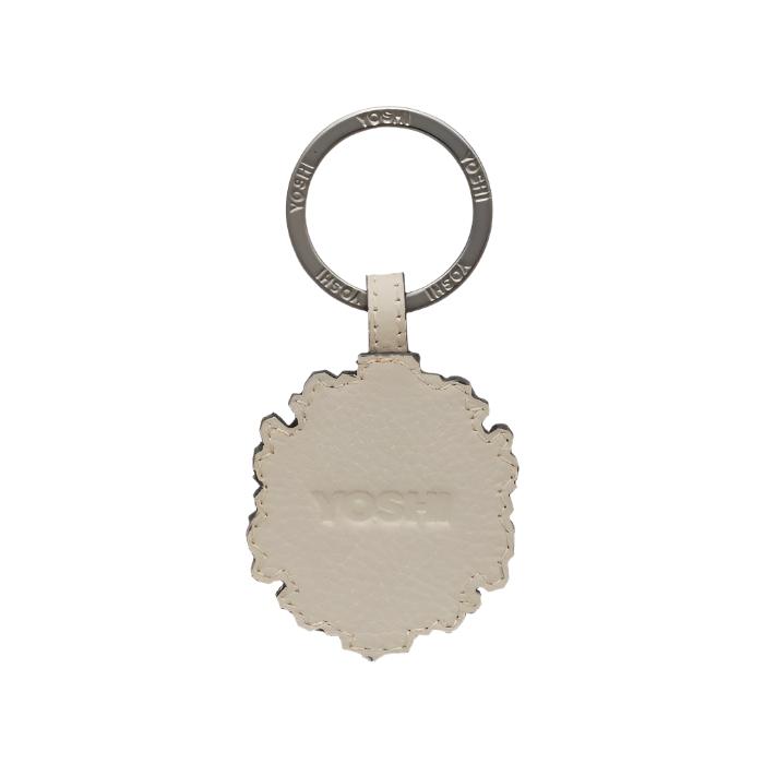 Yoshi Leather Keyring - Jane Austen Silhouette - Warm Grey