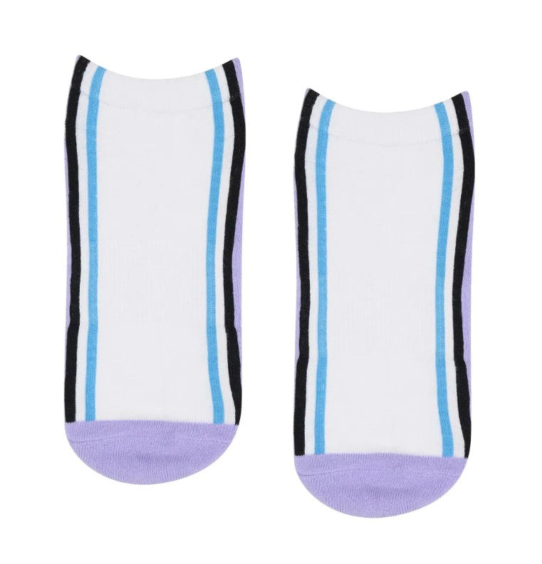 Classic Low Rise Grip Socks - Fluid White and Purple