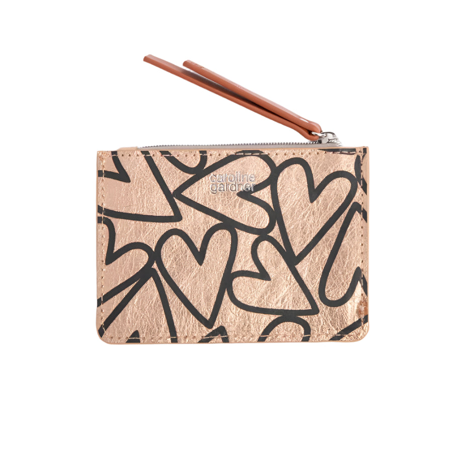 Short Patch Purse - Rose Gold Hearts