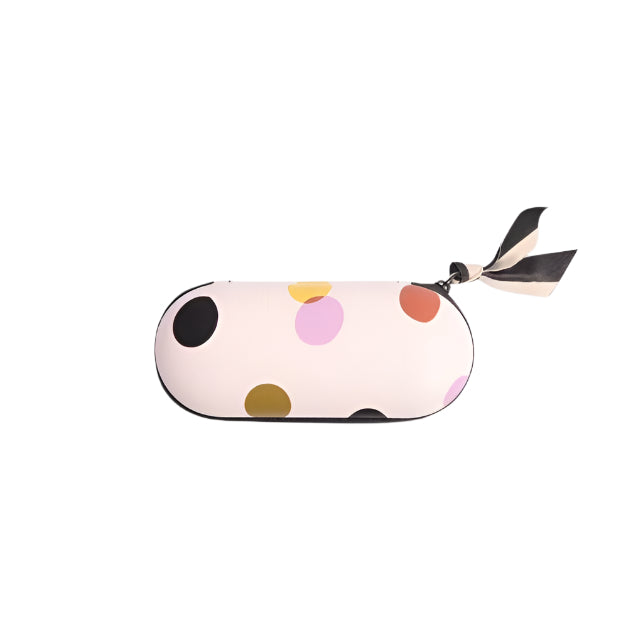 Pale Pink Dotty Zip Glasses Case