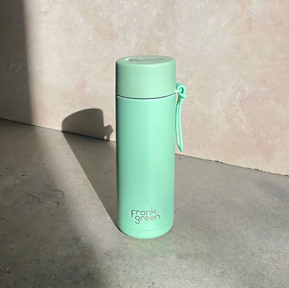 Ceramic Reusable Bottle with Straw Lid 595mL - Mint Gelato