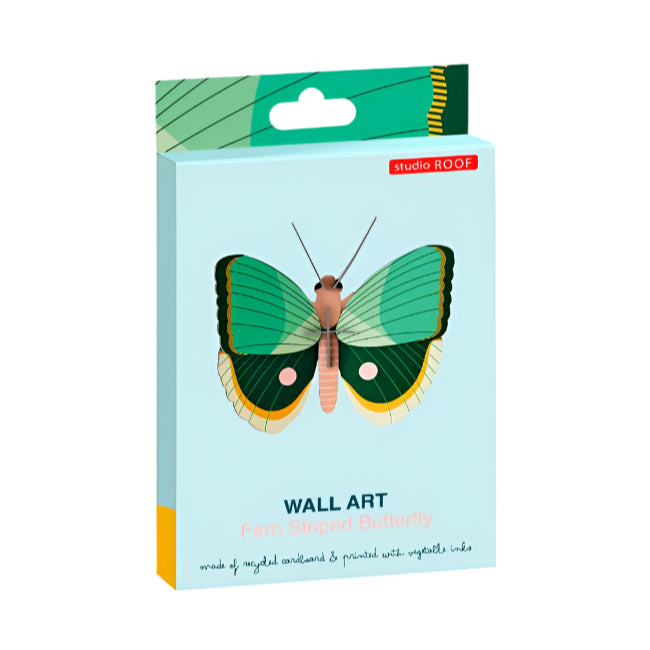 Cardboard Wall Art Small - Fern Striped Butterfly