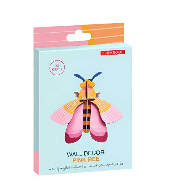 Cardboard Wall Art Small - Pink Bee