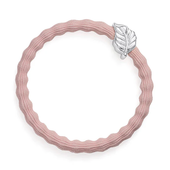 Soft Pink Bangle/Hair Band - Silver Leaf