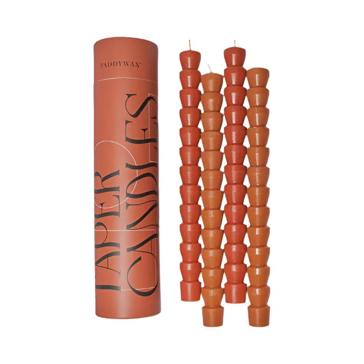 Tube Tapers Set of 4 - Red & Terracotta