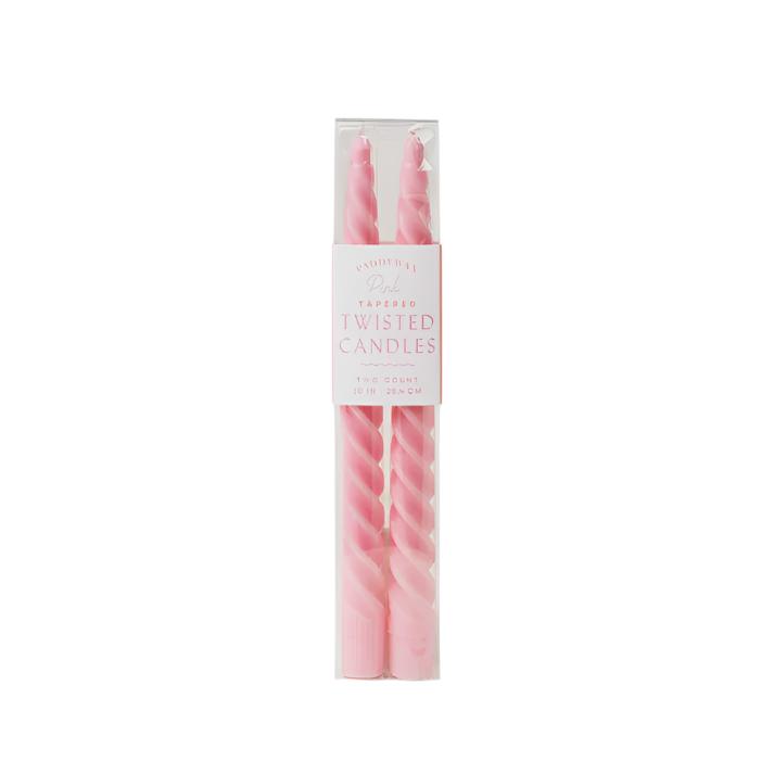 Twisted Taper Candles - Pink