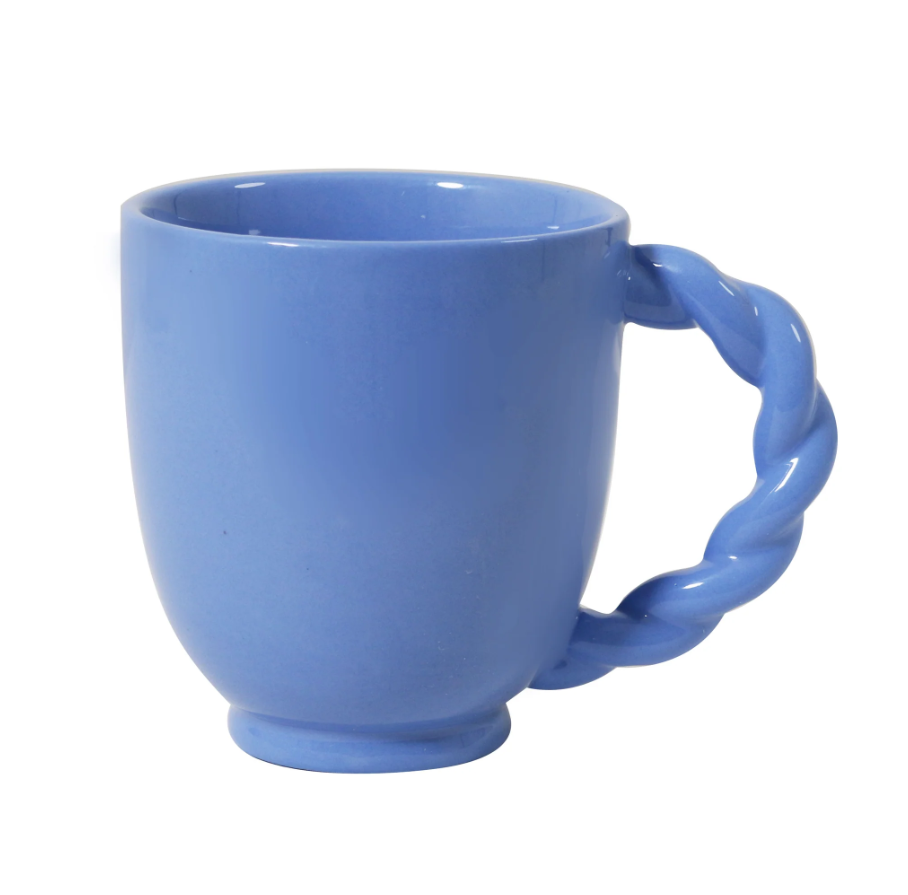 Vintage Table Mug Cable Handled - Cobalt