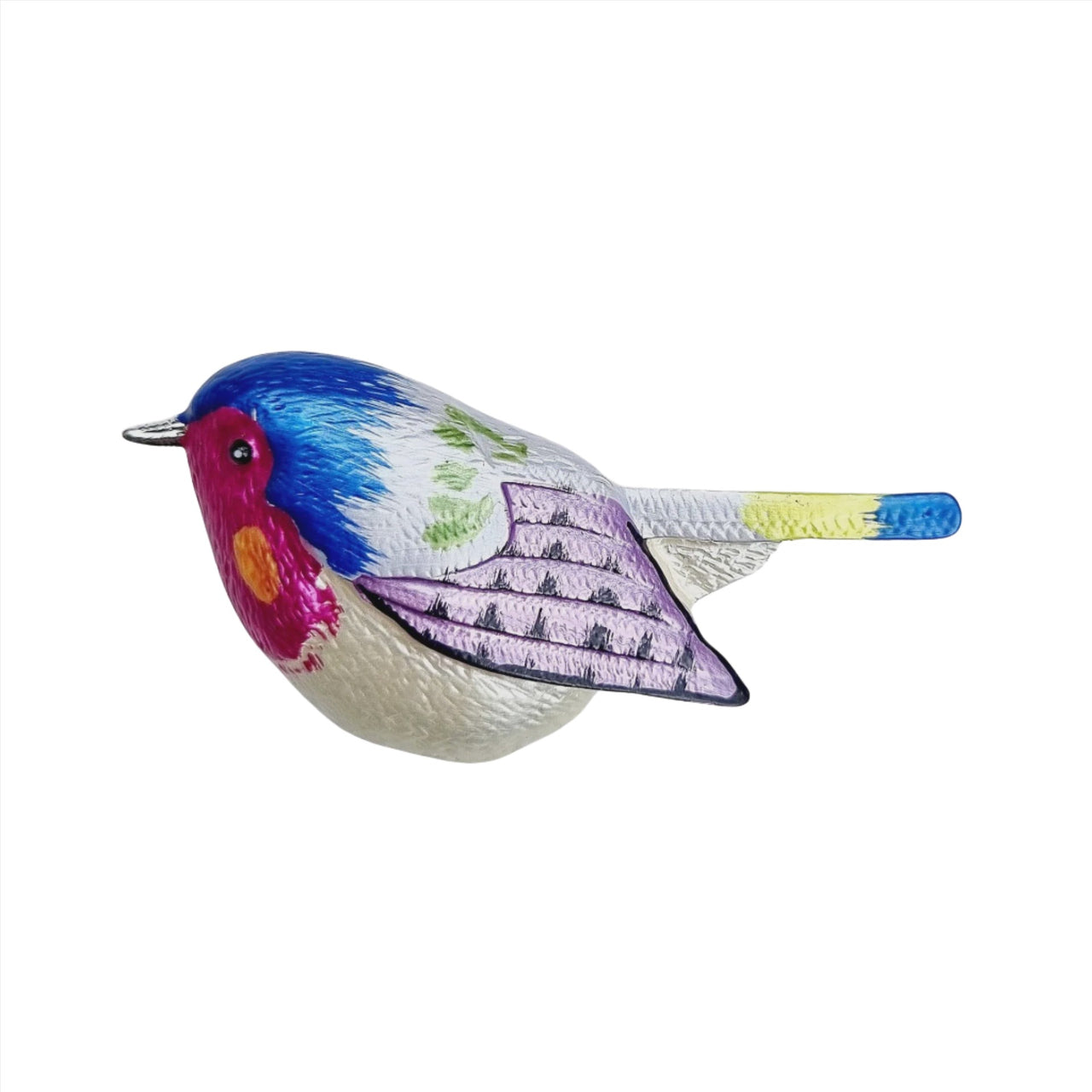 Enamel Bird Brooch - Blue