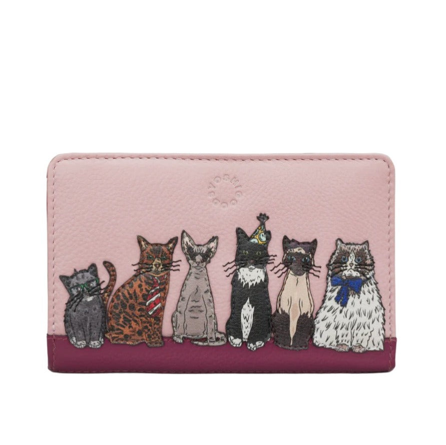 Oxford Zip Around Purse - Party Cats