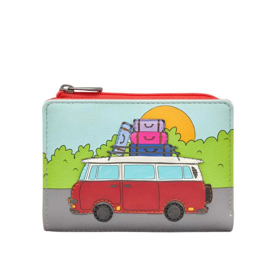 Flap Over Leather Purse - Camper Van