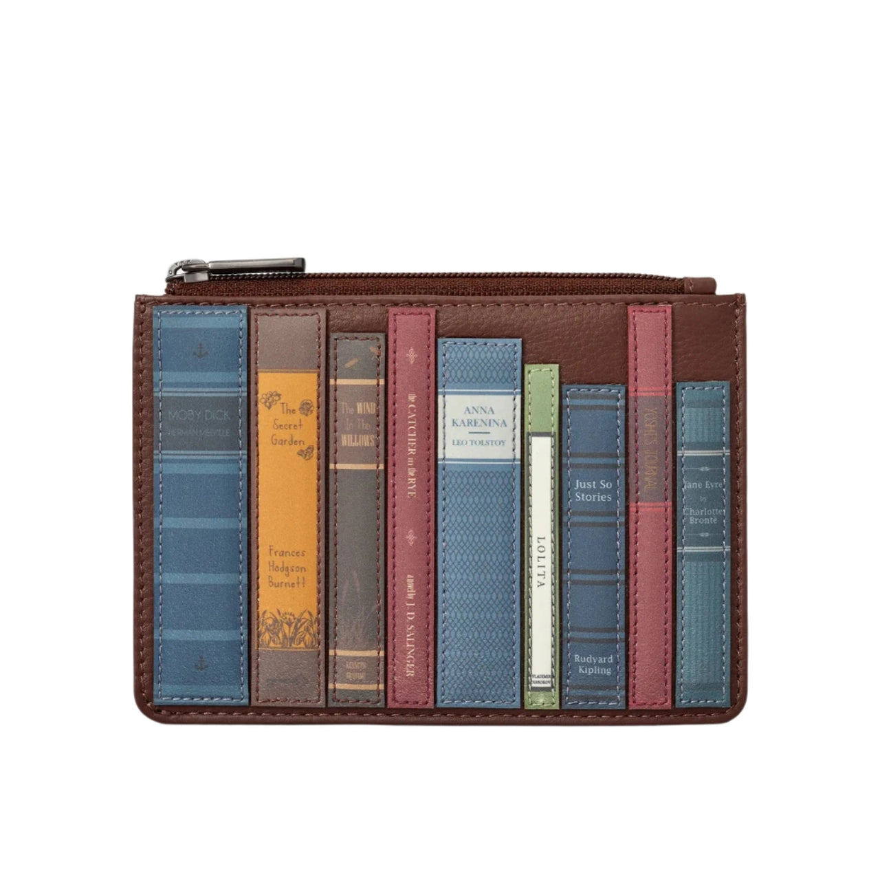 Zip Top Leather Purse - Bookworm Brown