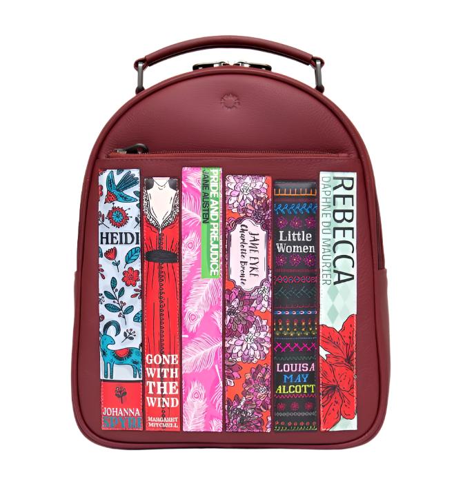 Leather Backpack - Bookworm Cherry Red