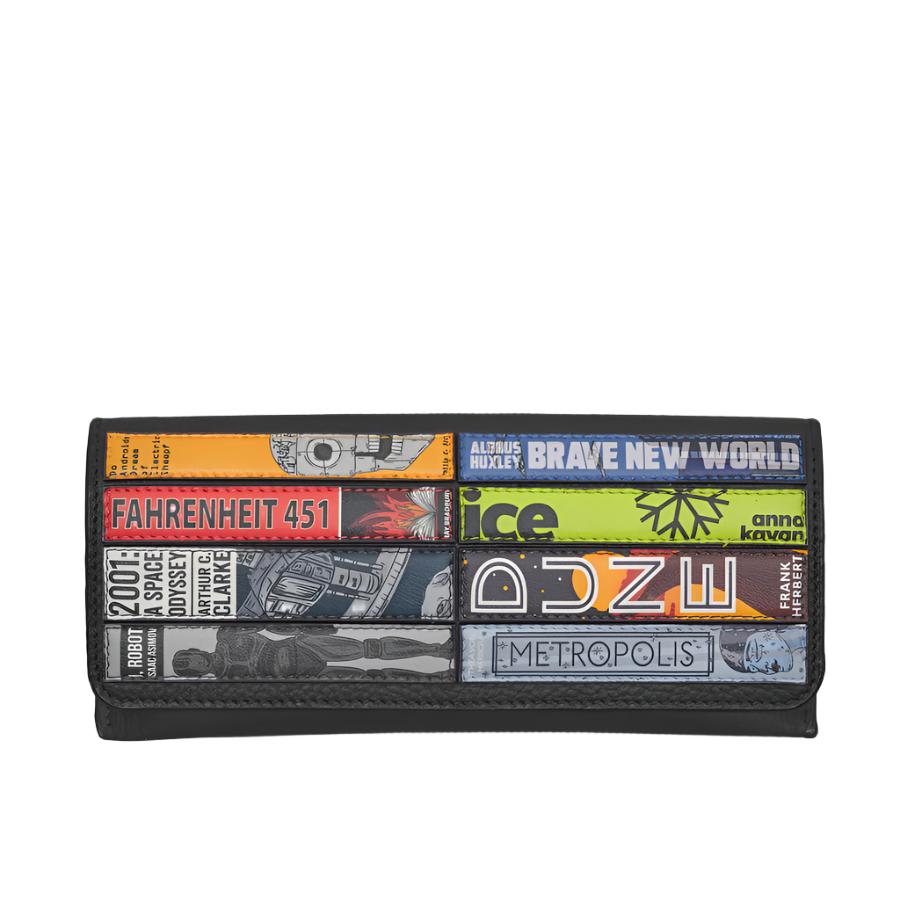 Leather Glasses Case - Bookworm Sci-Fi Black