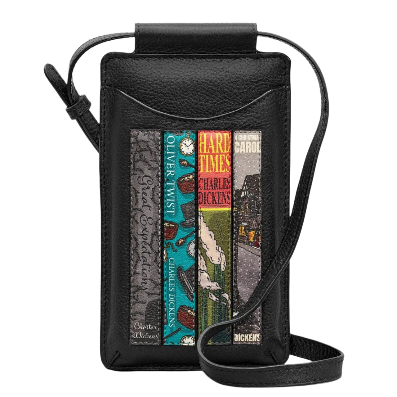 Leather Phone Case - Dickens Bookworm Black