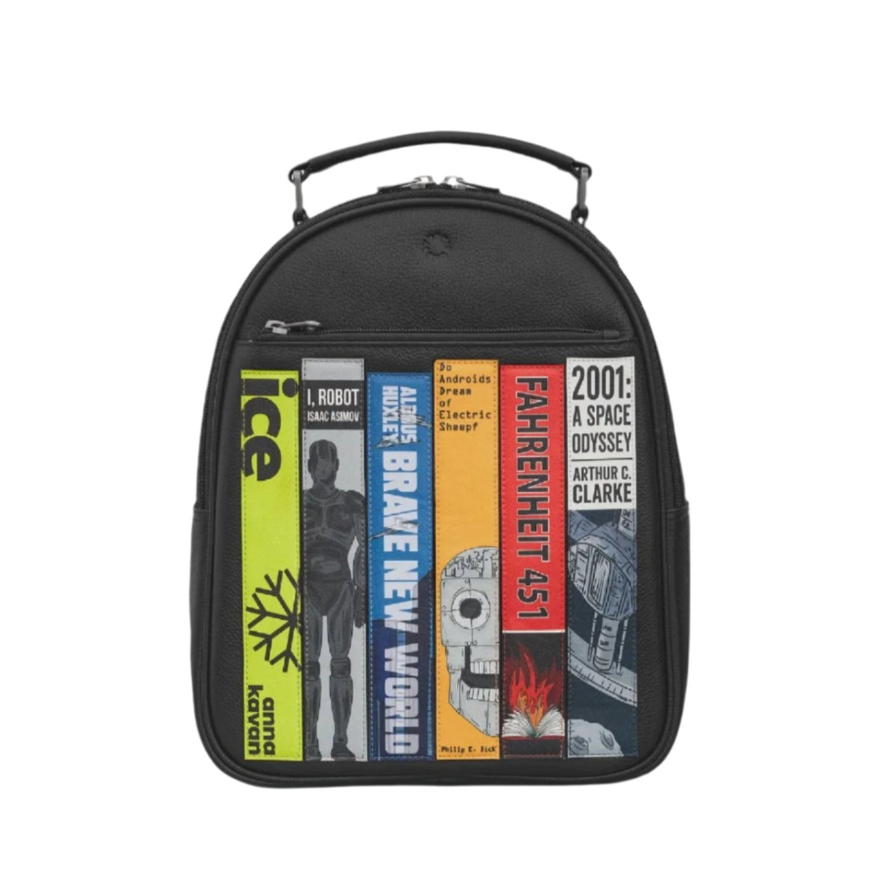 Leather Backpack - Sci-Fi Bookworm Black