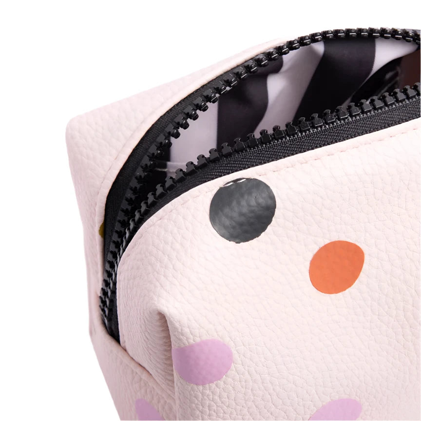 Cube Cosmetic Bag Mini - Pale Pink Multi Spot