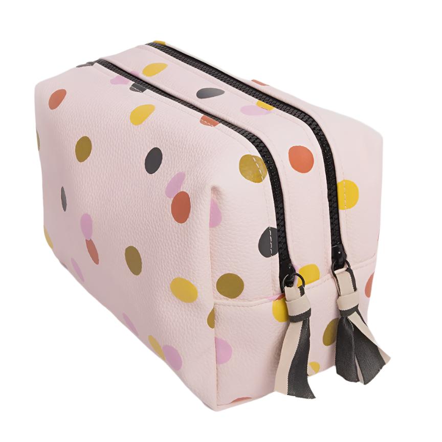 Travel Washbag Large - Pale Pink Dotty