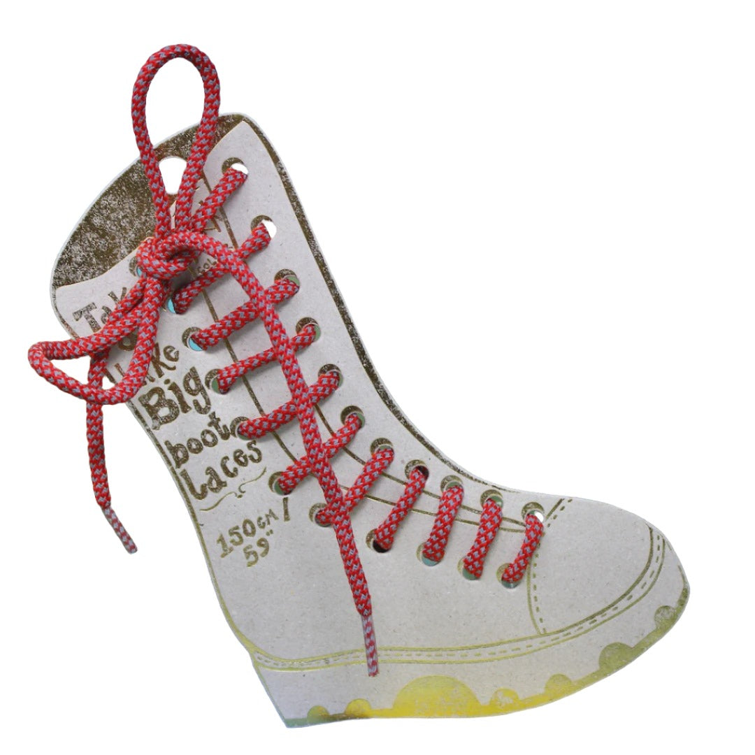 Big Boot Laces - Red & Silver