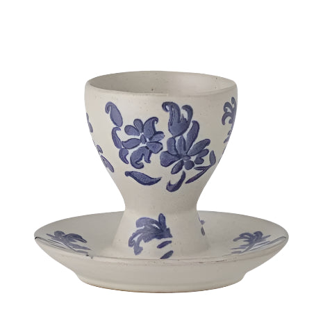 Petunia Egg Cup - Blue Stoneware