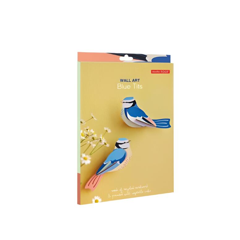 Cardboard Wall Art Garden Bird Duo - Blue Tits