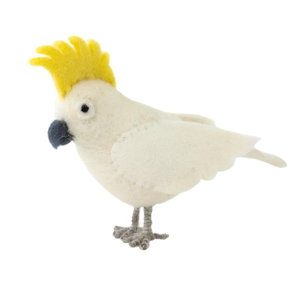 Handmade Felted Animal - Cockatoo