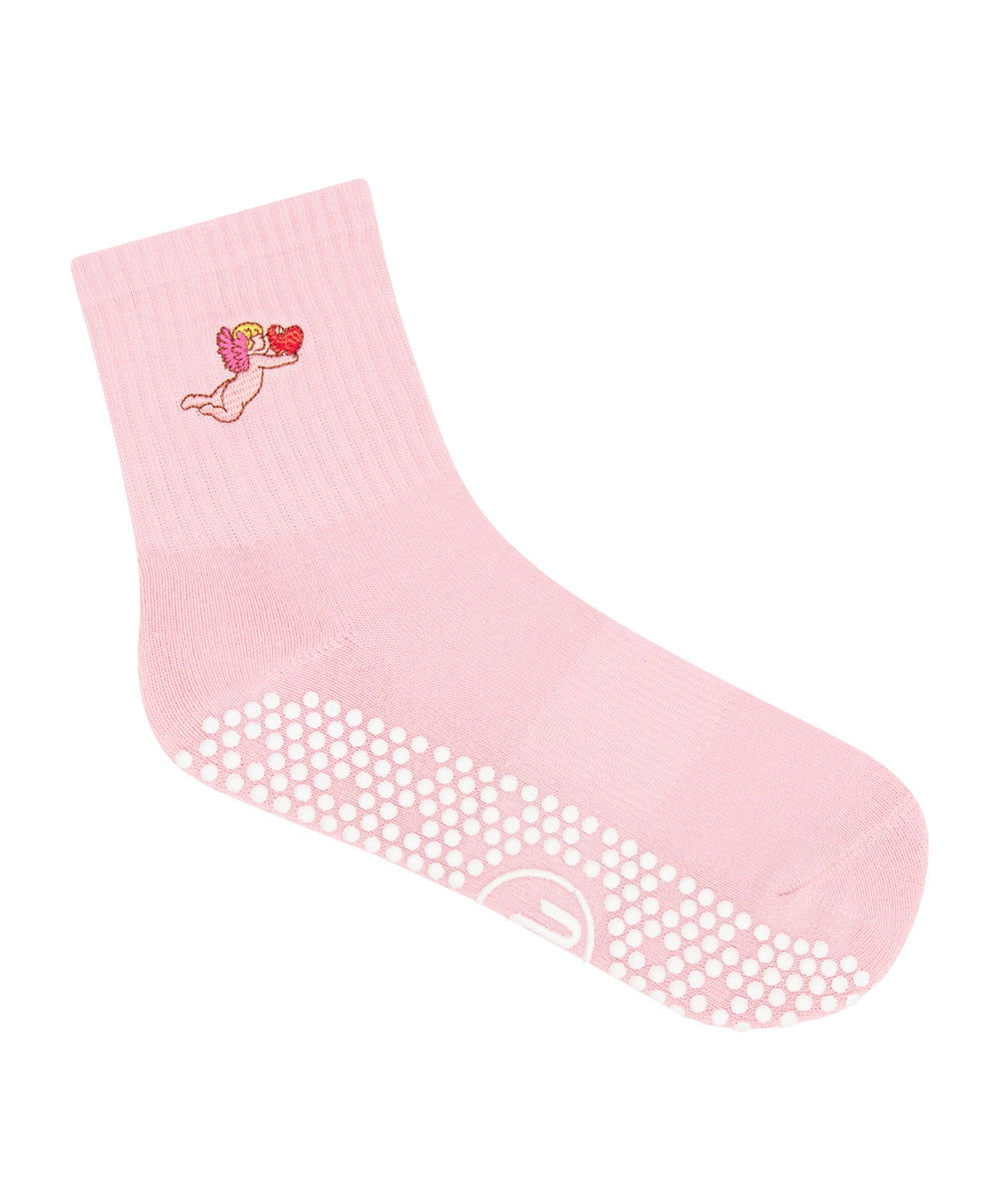 Crew Non Slip Grip Socks - Cupid's Kiss