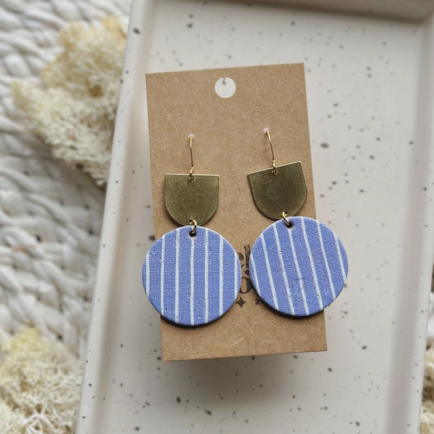 Orcas Drop Earrings - Denim Stripe