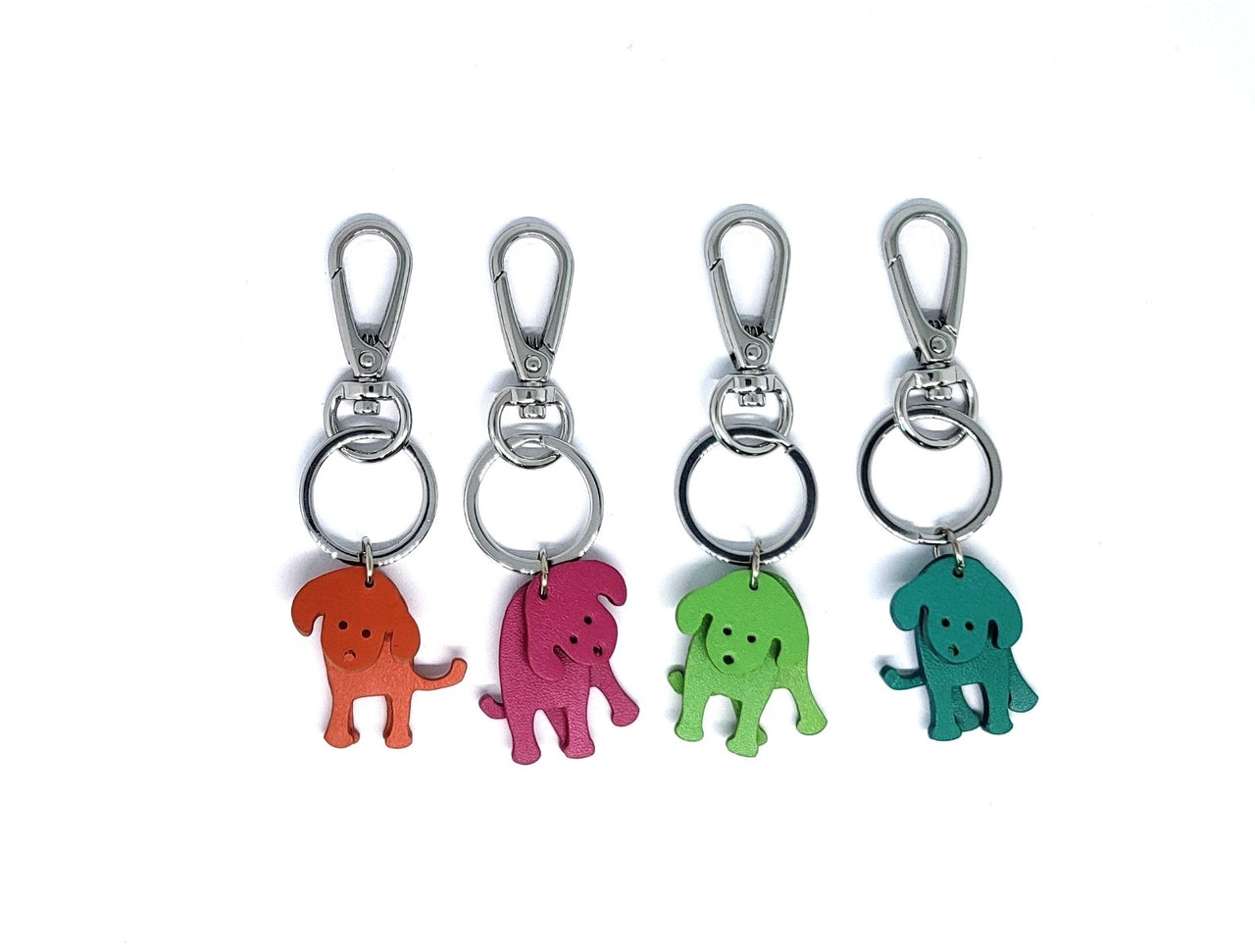 TT Leather Dog Keyring - Bright