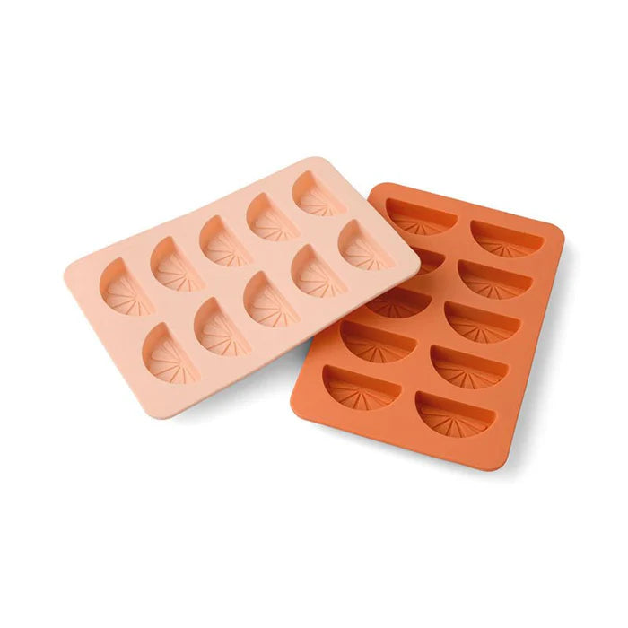 The Dotty Citrus Wedge Ice Trays - Orange & Blush Pink