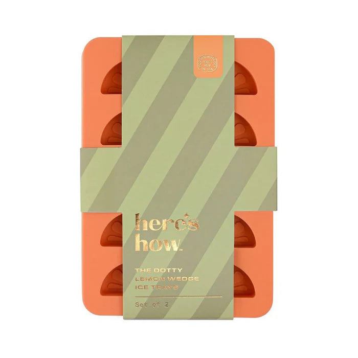 The Dotty Citrus Wedge Ice Trays - Orange & Blush Pink