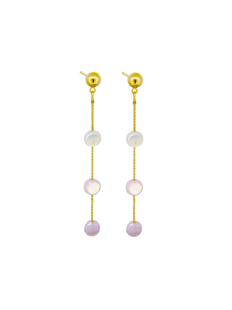 Gold Hanging Pastel Drop Earrings