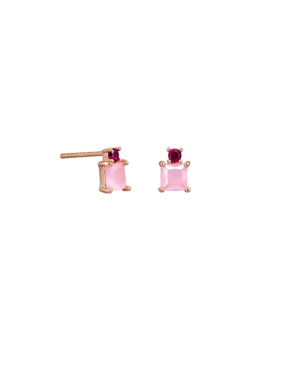 Rose Quartz Juno Stud Earrings