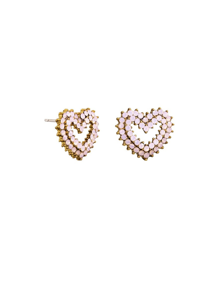 Rose Quartz Beating Heart Earrings