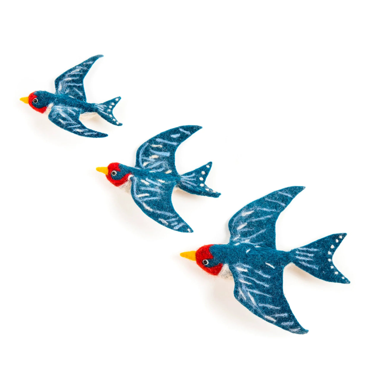 Felt Flying Wall Trio - Swallow