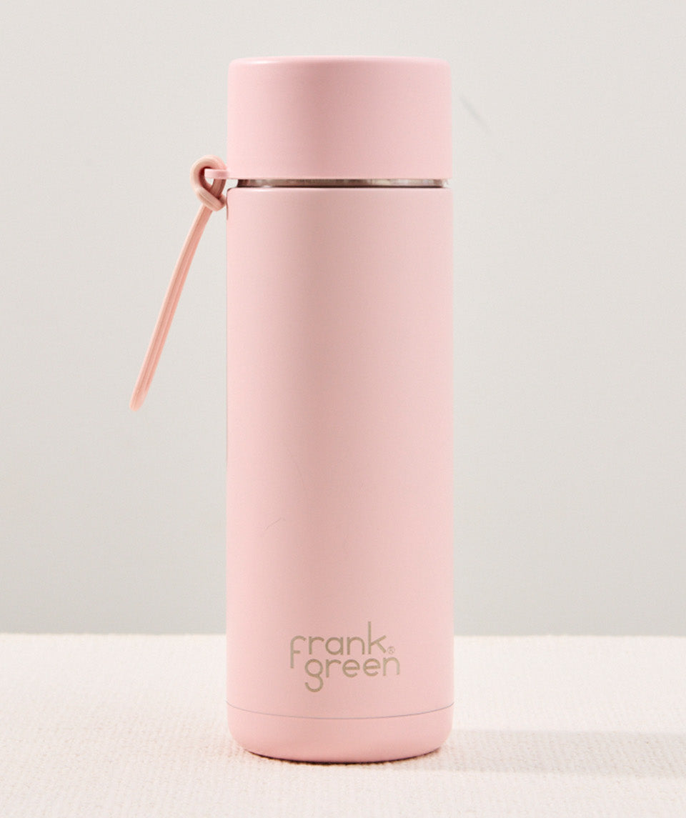 Ceramic Reusable Bottle with Straw Lid 595mL - Blushed