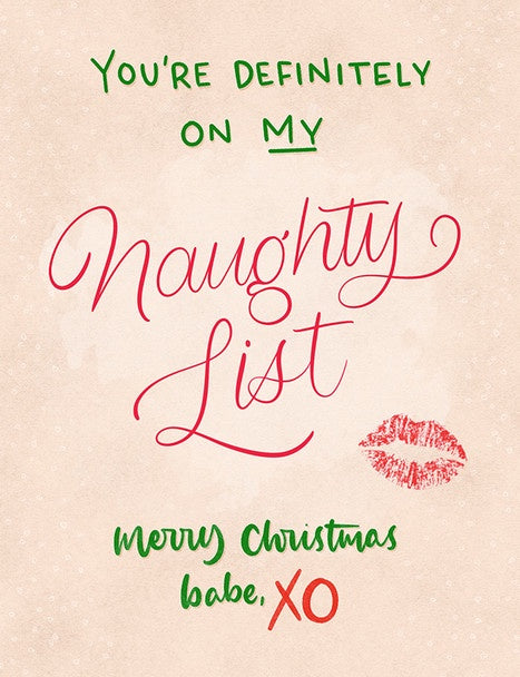 On My Naughty List Card