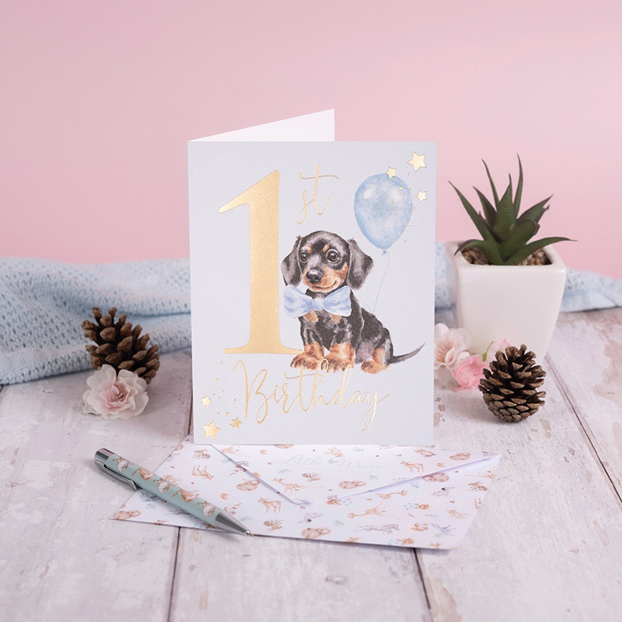 1st Birthday Sausage Dog Card