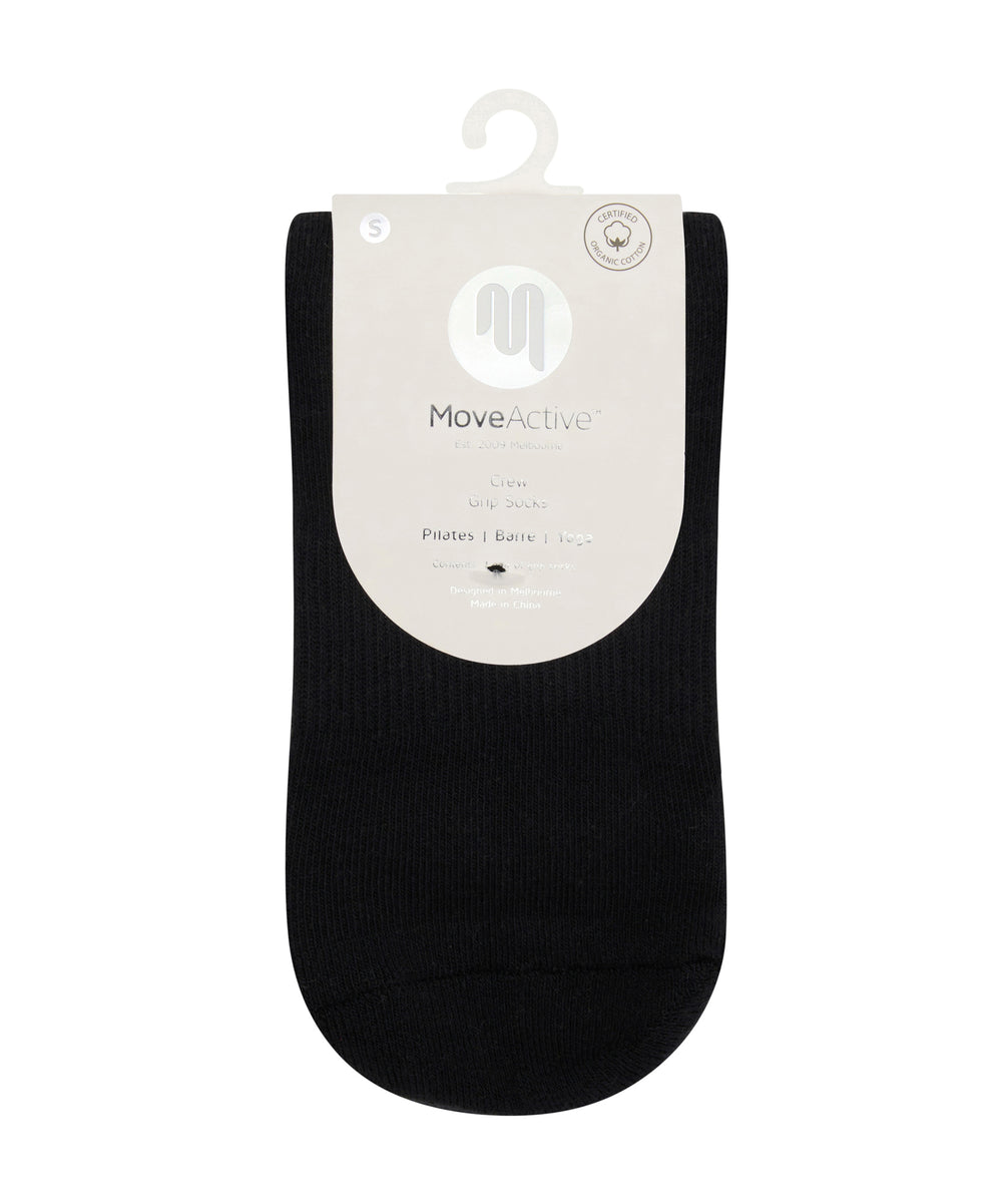 Crew Non Slip Grip Socks - Love Struck Black