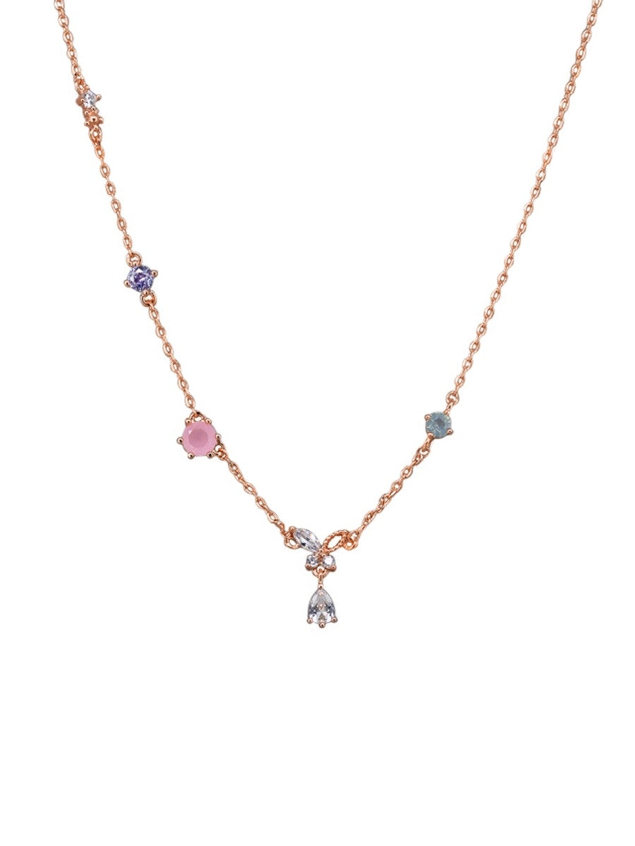 Rose Gold Mixed Crystal Necklace