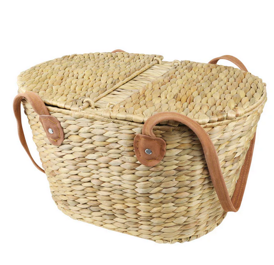 Picnic Basket with Suede Handle