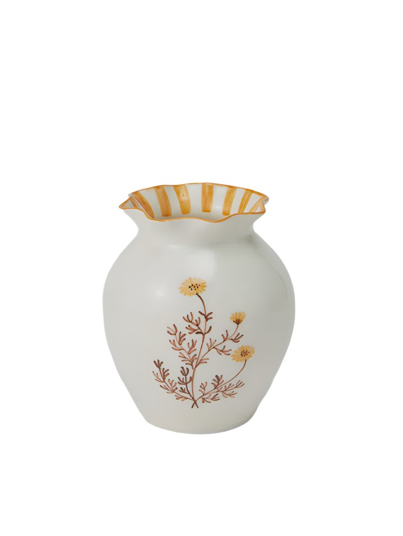 Blossom Squat Vase - Mustard